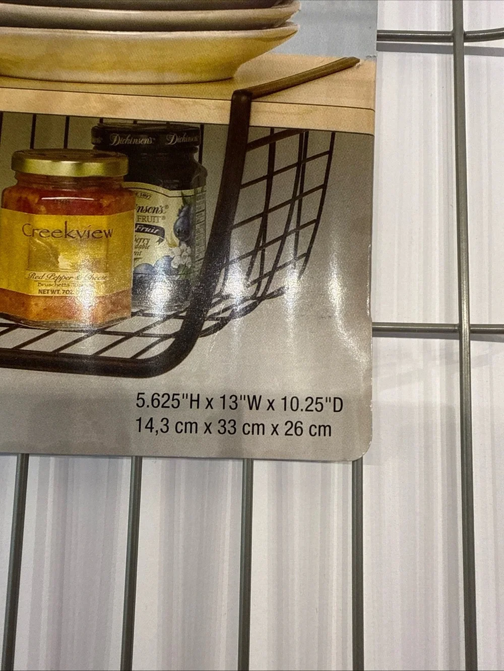 Spectrum Over-The-Shelf Wire Basket -under a shelf additional storage organizer